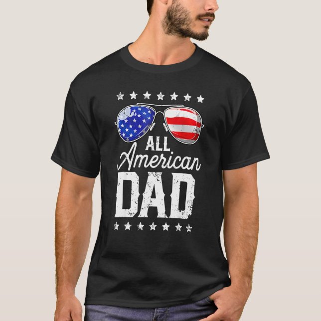 Camiseta Todos los norteamericanos, 4 de julio, Día del Pad (Anverso)