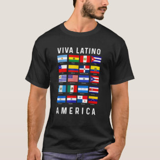 Camiseta Todos los países con bandera latinoamericana viven