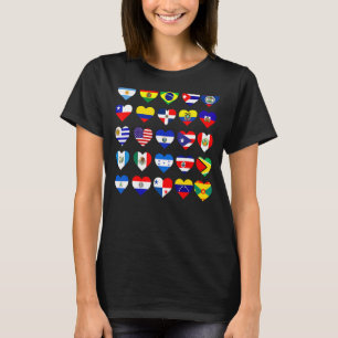 Camiseta Todos los países latinoamericanos de bandera Hispa