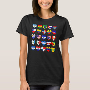 Camiseta Todos los países latinoamericanos de bandera Hispa