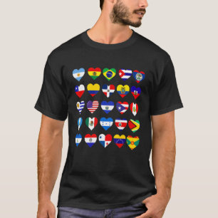 Camiseta Todos los países latinoamericanos de bandera Hispa