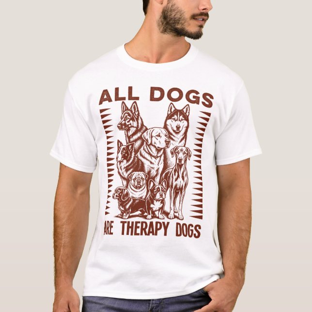 Camiseta Todos los Perros son Perros de Terapia (Anverso)
