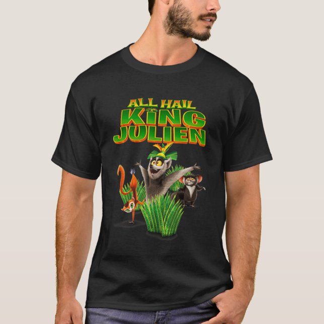 Camiseta Todos los personajes de Hail King Julien saludan a (Anverso)