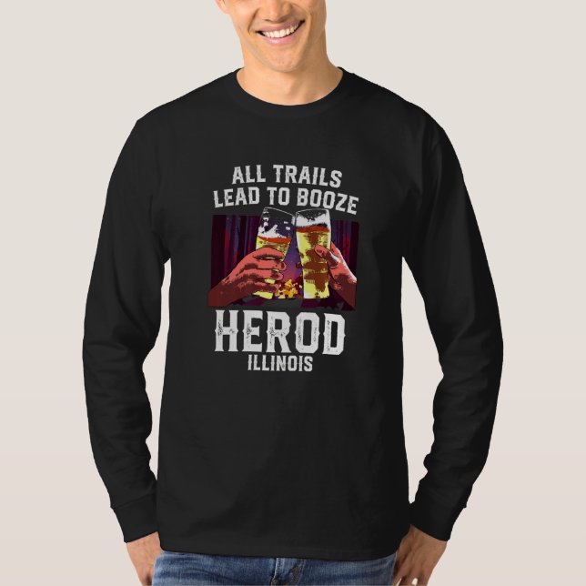 Camiseta Todos Los Senderos Llevan A Booze Herod Camping Il (Anverso)