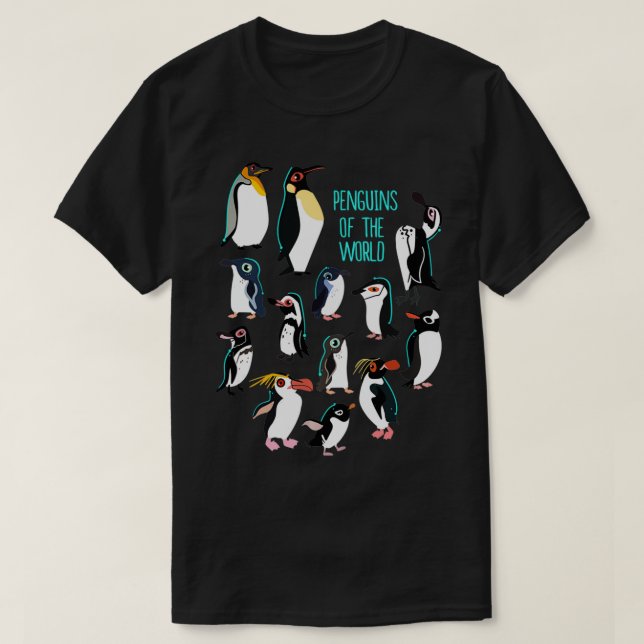Camiseta Todos los tipos de pingüinos del mundo I pingüino  (Diseño del anverso)