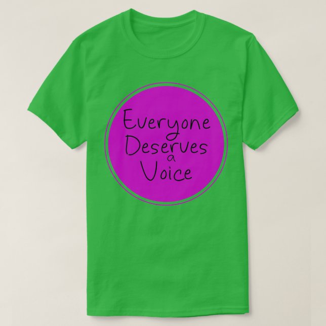 Camiseta Todos merecen una voz 9 (Diseño del anverso)