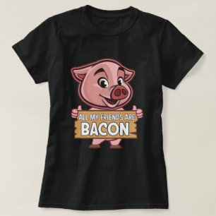 Camiseta Todos Mis Amigos Son Amo De Cerdo Gracioso