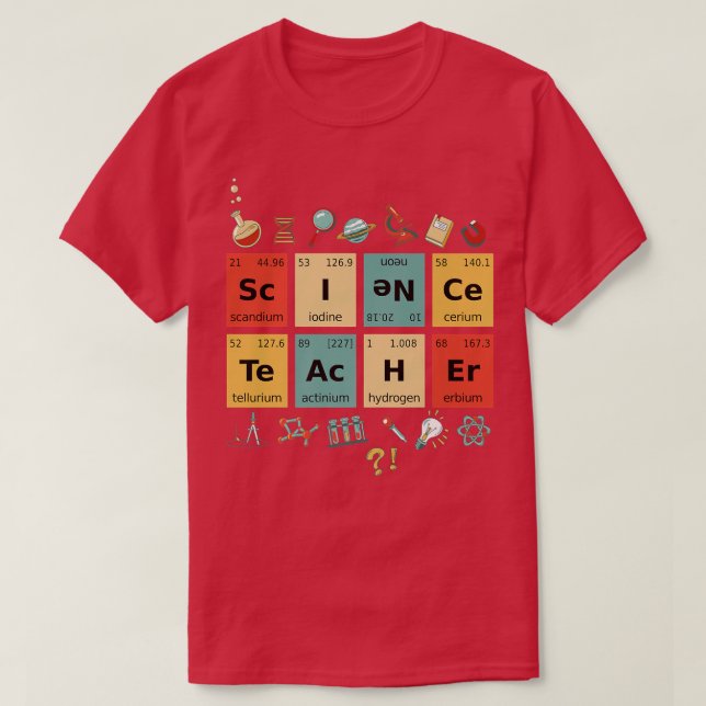Camiseta Todos necesitan enseñanza de química científica y  (Diseño del anverso)
