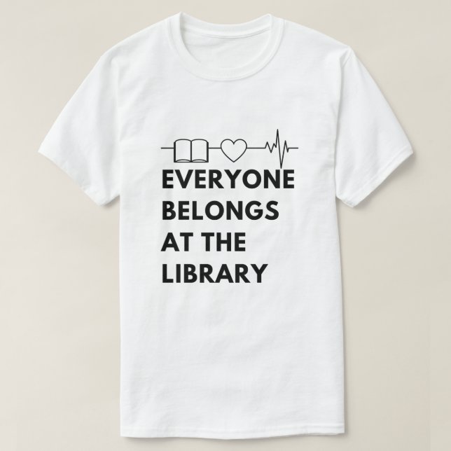 Camiseta Todos pertenecen a una biblioteca que dice lectura (Diseño del anverso)