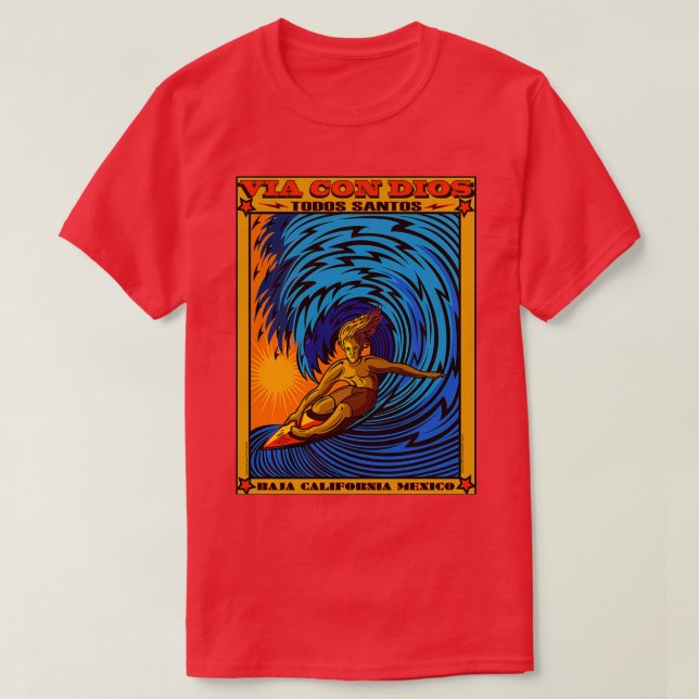 CAMISETA TODOS SANTOS BAJA MEXICO SURFING (Diseño del anverso)
