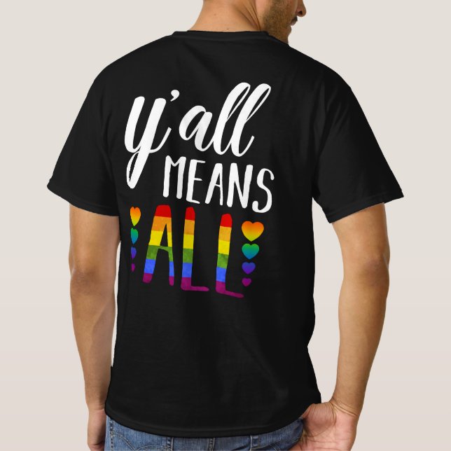 Camiseta Todos significan el desfile del orgullo gay LGBT (Reverso)