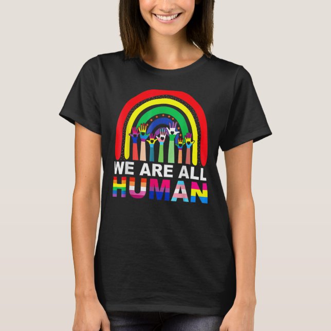 Camiseta Todos Somos Ally Del Orgullo Humano Bandera Arcoir (Anverso)