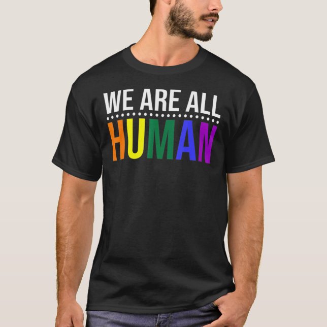 Camiseta Todos Somos Ally Del Orgullo Humano Bandera Arcoir (Anverso)