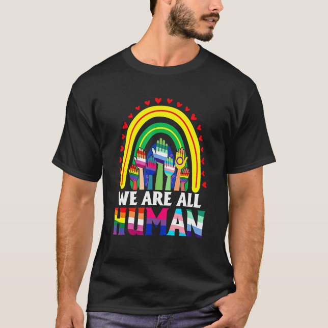 Camiseta Todos Somos Ally Del Orgullo Humano Bandera Arcoir (Anverso)