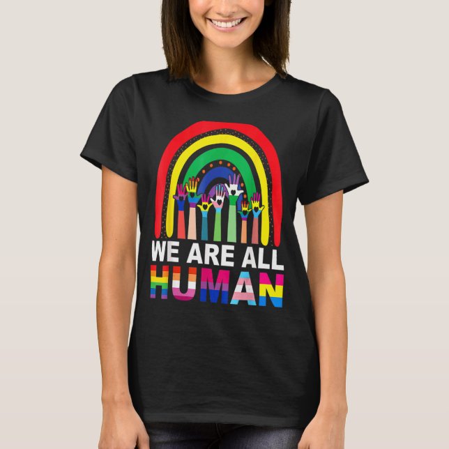 Camiseta Todos Somos Ally Del Orgullo Humano Bandera Arcoir (Anverso)