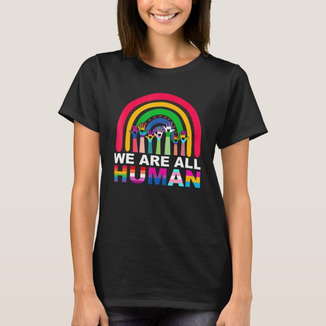 Camiseta Todos Somos Ally Del Orgullo Humano Bandera Arcoir (Anverso)