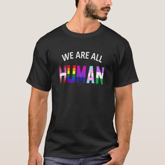 Camiseta Todos Somos Ally Del Orgullo Humano Bandera Arcoir (Anverso)