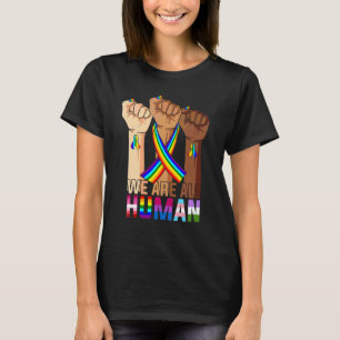 Camiseta Todos Somos Ally Del Orgullo Humano Rainbow Ribbon
