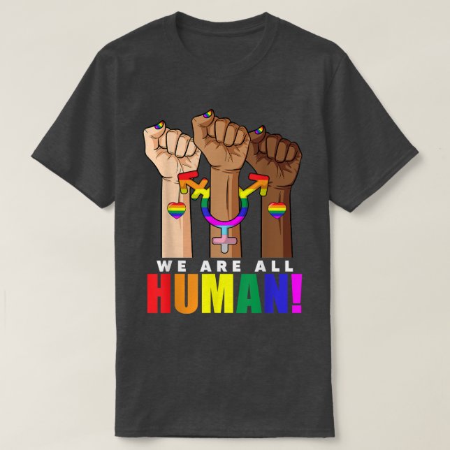 Camiseta Todos Somos Cita De Derechos Humanos De La Lgbt Po (Diseño del anverso)