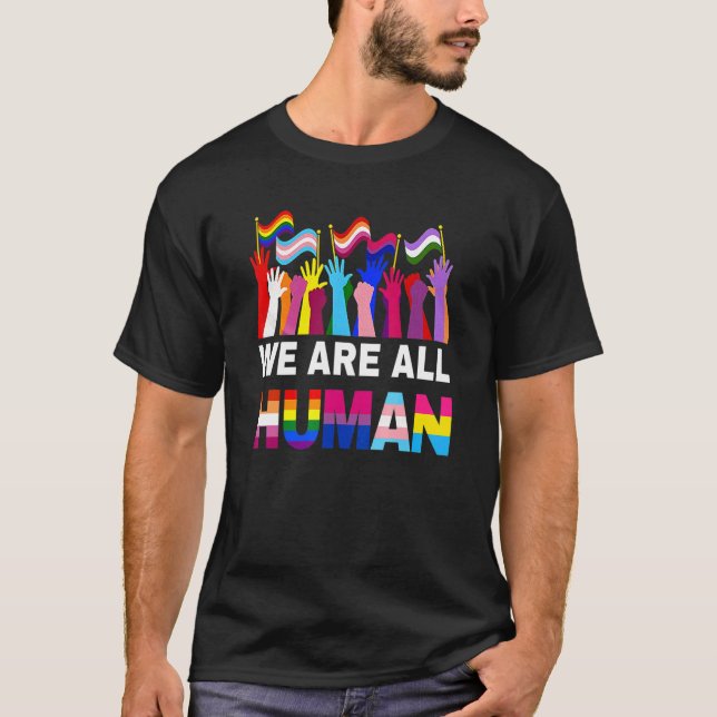 Camiseta Todos somos Derechos Humanos Del Orgullo Lgbtq (Anverso)