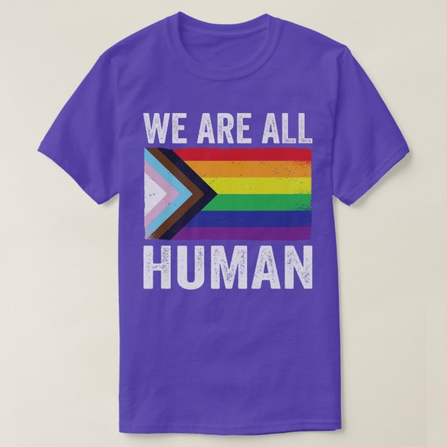 Camiseta Todos somos el mes del orgullo humano LGBTQ Black  (Diseño del anverso)