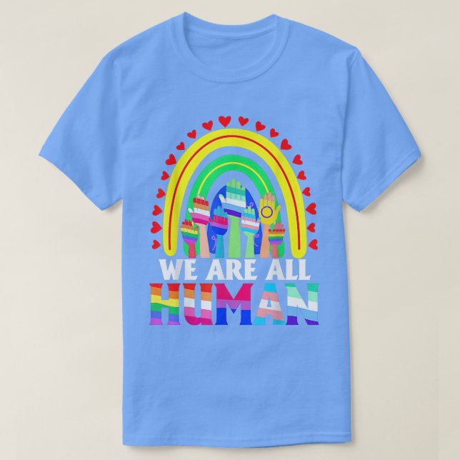 Camiseta todos somos humanos lgbt gay orgullo mes queer  (Diseño del anverso)