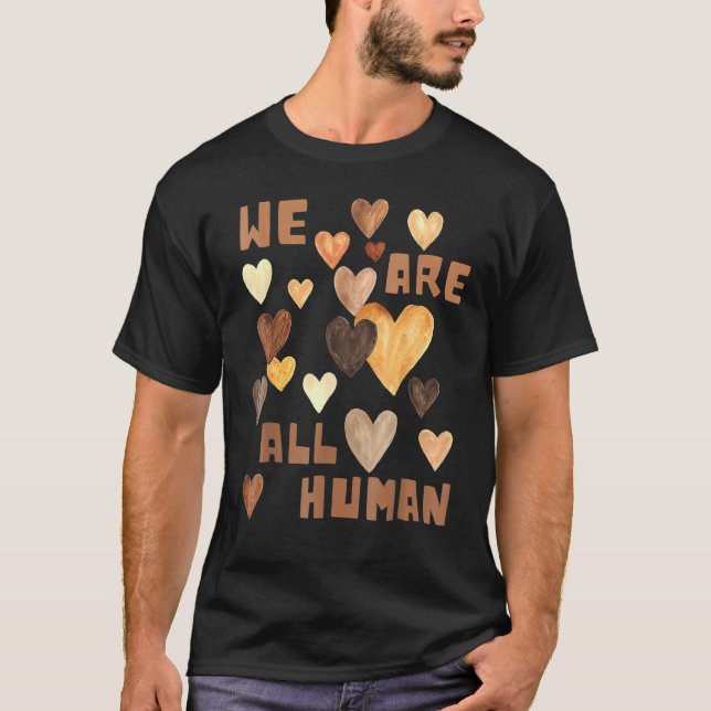 Camiseta Todos somos humanos Melanin Hearts African Black H (Anverso)