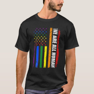 Camiseta Todos somos humanos orgullosos LGBT Rainbow USA Fl