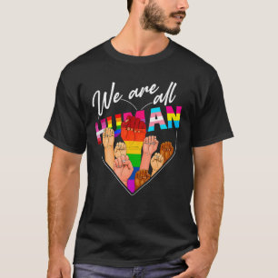 Camiseta Todos Somos La Bandera Humana Corazón Lgbt Orgullo