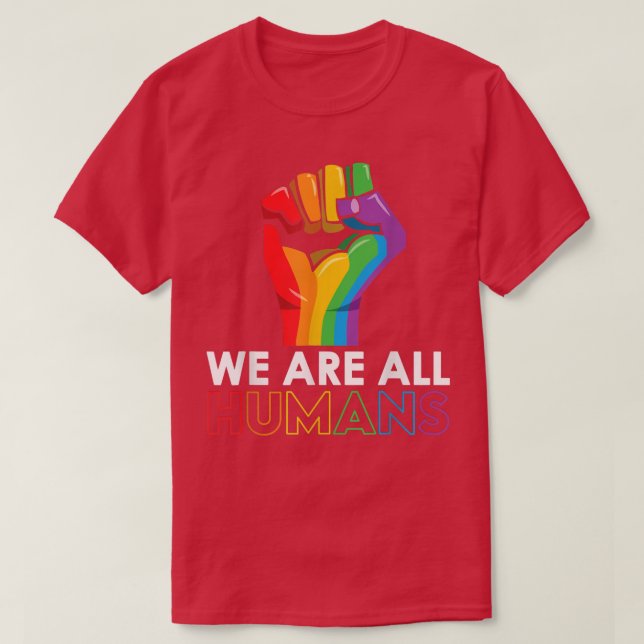 Camiseta Todos Somos Orgullo Humano Lgbt Apoya La Bandera A (Diseño del anverso)