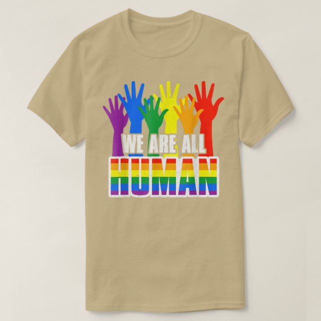 Camiseta Todos somos Orgullo Humano LGBT Apoyamos el Orgull (Diseño del anverso)
