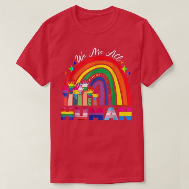 Camiseta Todos Somos Orgullo Humano Mes Bandera Gay Lgbt Al (Diseño del anverso)