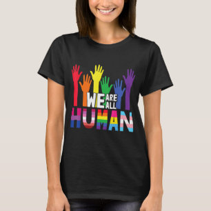 Camiseta Todos Somos Personas Con Bandera Del Arcoiris Lgbt