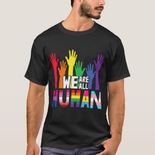 Camiseta Todos Somos Personas Con Bandera Del Arcoiris Lgbt