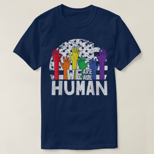 Camiseta Todos somos personas LGBTQ, mes del orgullo  (Diseño del anverso)
