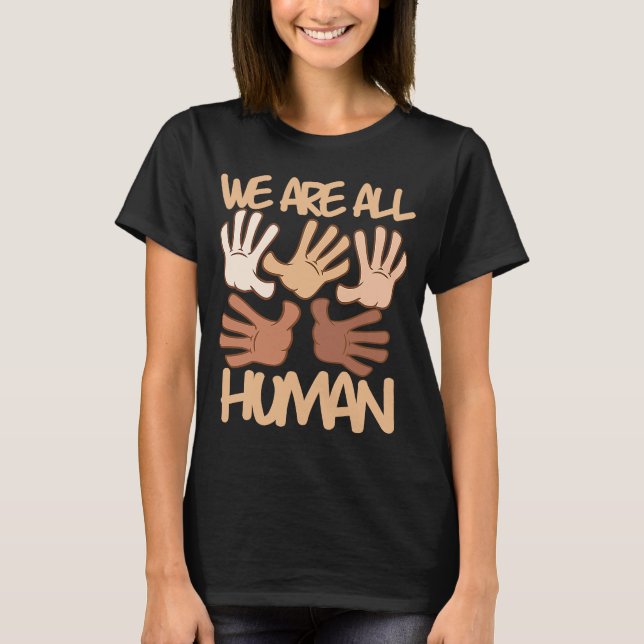 Camiseta Todos somos seres humanos Melanin Black History Or (Anverso)