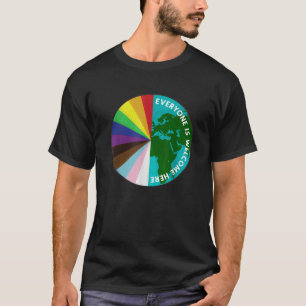 Camiseta Todos Son Bienvenidos Aquí LGBTQ Ally Human Rights