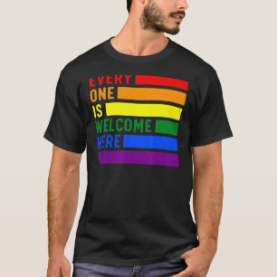 Camiseta Todos Son Bienvenidos Aquí Rainbow Lgbtq Pride Tra