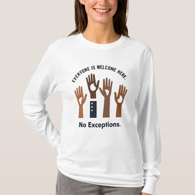 Camiseta Todos Son Bienvenidos Aquí Sin Excepciones (Anverso)