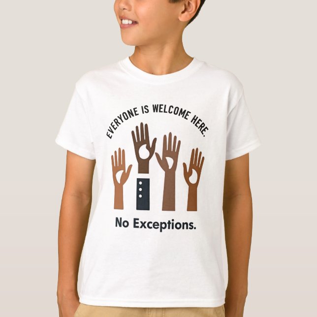Camiseta Todos Son Bienvenidos Aquí Sin Excepciones (Anverso)