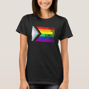 Camiseta Todos Son Bienvenidos Aquí Trans Gay Lgbtq Rainbow