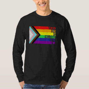 Camiseta Todos Son Bienvenidos Aquí Trans Gay Lgbtq Rainbow