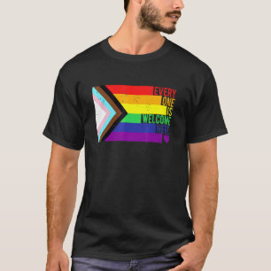 Camiseta Todos Son Bienvenidos Aquí Trans Gay Lgbtq Rainbow