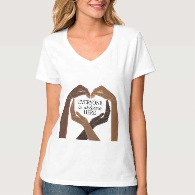 Camiseta Todos son bienvenidos aquí - Unidad y Diversidad (Anverso)