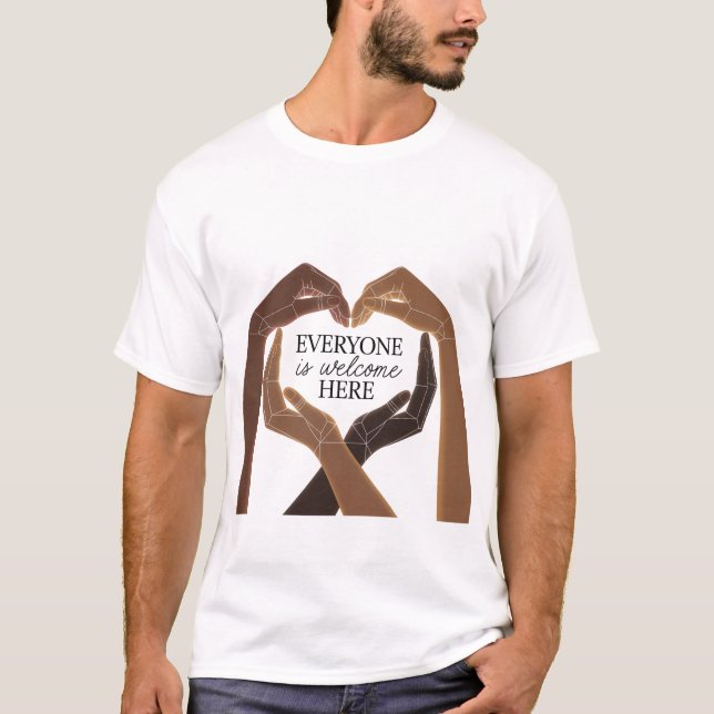 Camiseta Todos son bienvenidos aquí - Unidad y Diversidad (Anverso)