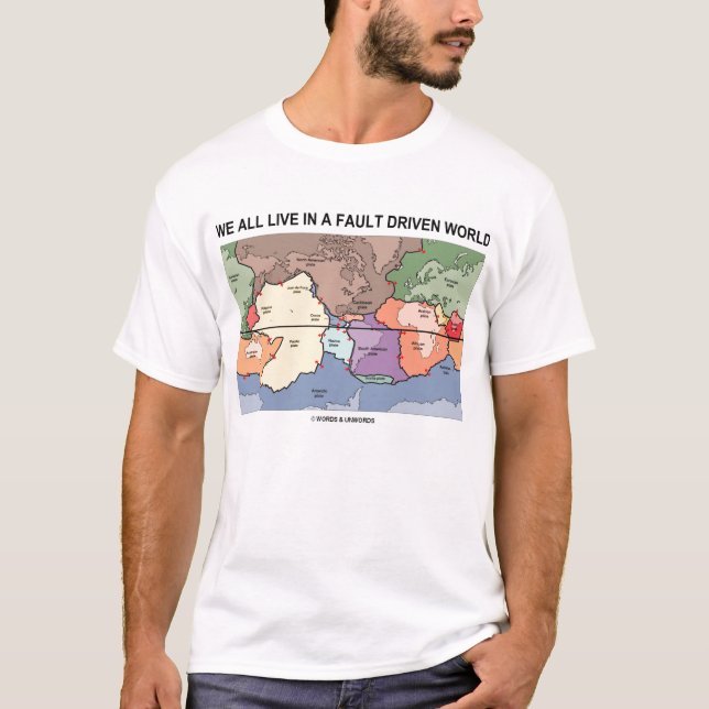 Camiseta Todos vivimos en un mundo conducido falta (el mapa (Anverso)
