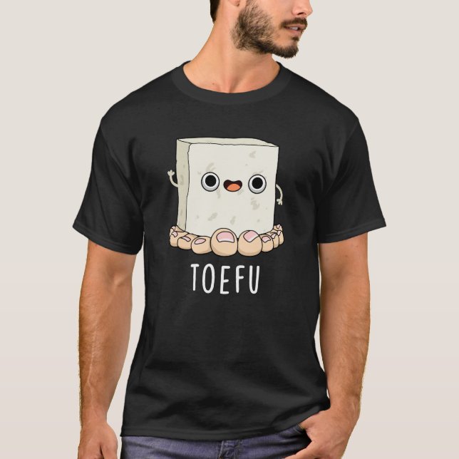 Camiseta Toe-fu Funny Tofu Pun Dark BG (Anverso)