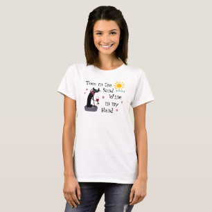 Camiseta Toes in the Sand Wine in My Hand Funny Beach Cat