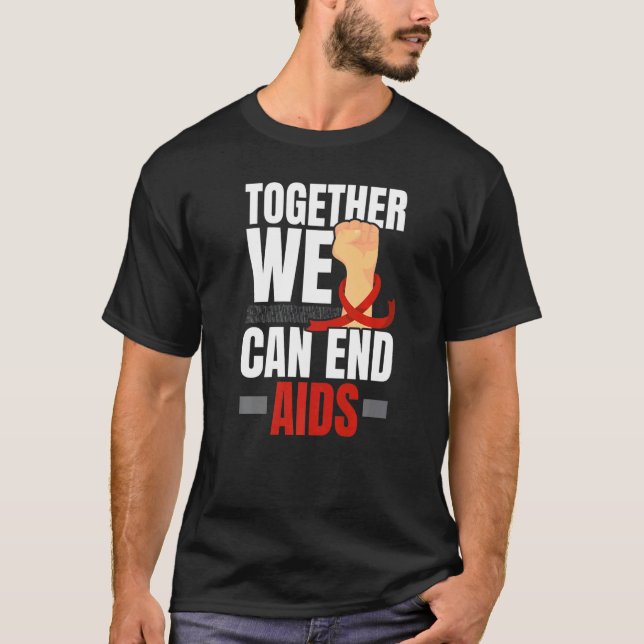 Camiseta Together We Can End Aids HIV AIDS Awareness Red Ri (Anverso)