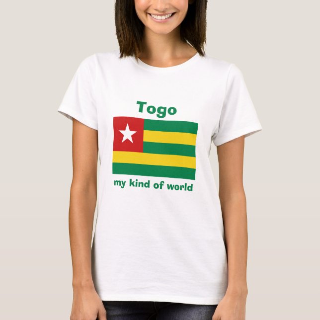 Camiseta Togo Bandera + Mapa + Texto (Anverso)